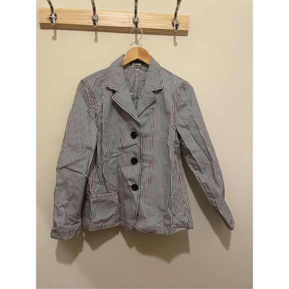 Vintage Harve Bernard pin stripe women’s blazer button down jacket size 10 - Picture 1 of 9